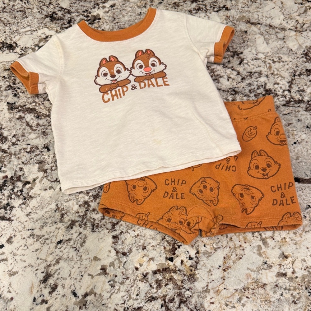 Jumping Beans Cream and Orange Chip & Dale Kids Matching Set